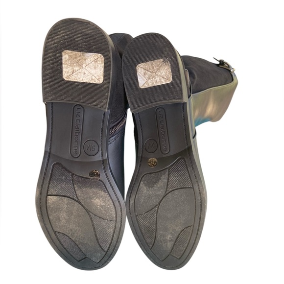 EUC Liz Claiborne Black Fall Knee High Flat zip City Boot Ladies Size 5 Medium. - Picture 10 of 11